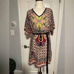 NWT Ashley Stewart Size 14/16  Top Pink Black Swirl With Side Slits.